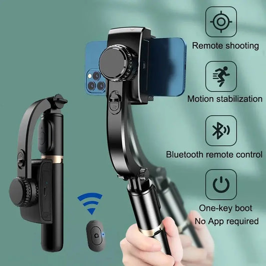 Q08 Handheld Gimbal Stabilizer with Selfie Stick & Fill Light – Bluetooth Tripod for Smartphone & Action Camera