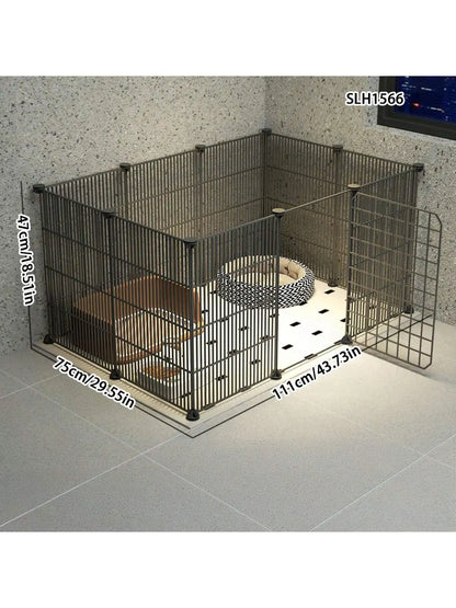 Indoor Pet Enclosure — No Assembly Teddy Fence with Tight Mesh, Escape-Proof Small Dog & Puppy Cage