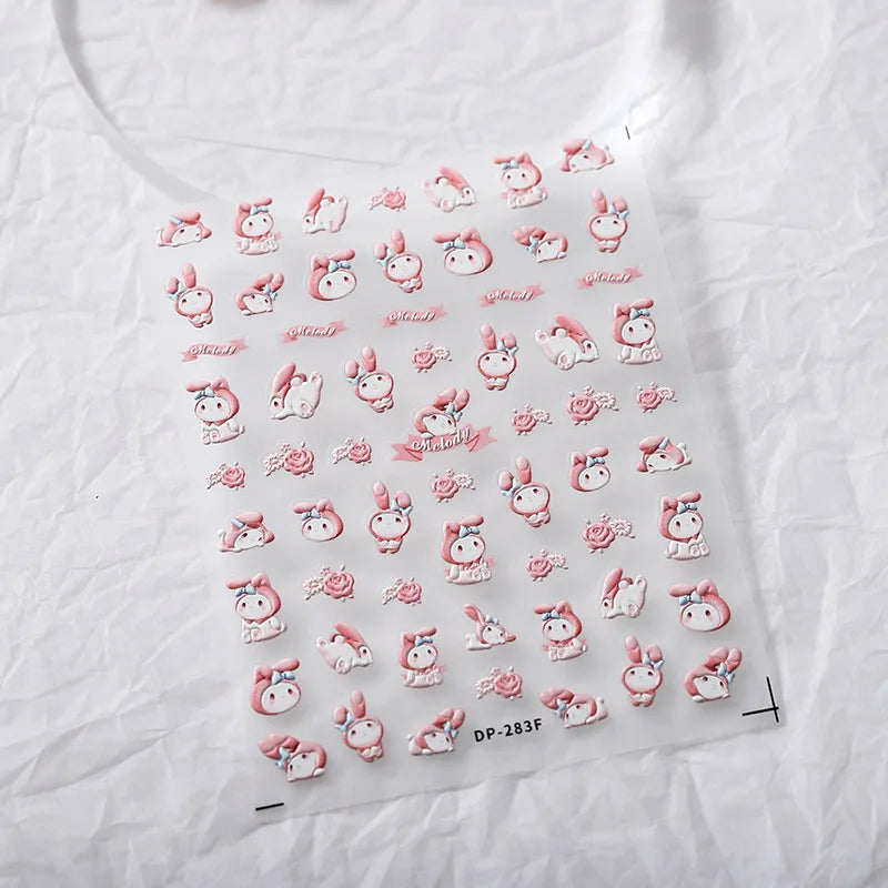 Cute Snoopy 5D Nail Stickers – Cartoon Anime Nail Art Decoration