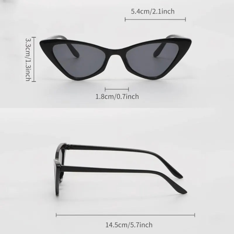 3 Pairs/Set Small Cat Eye Sunglasses: Women's Cute Skinny Retro Vintage Narrow Cateye Eyewear