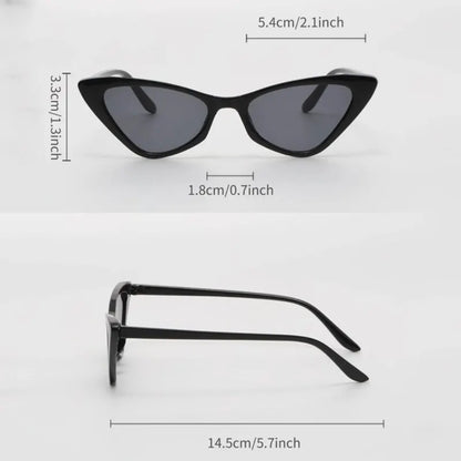 3 Pairs/Set Small Cat Eye Sunglasses: Women's Cute Skinny Retro Vintage Narrow Cateye Eyewear