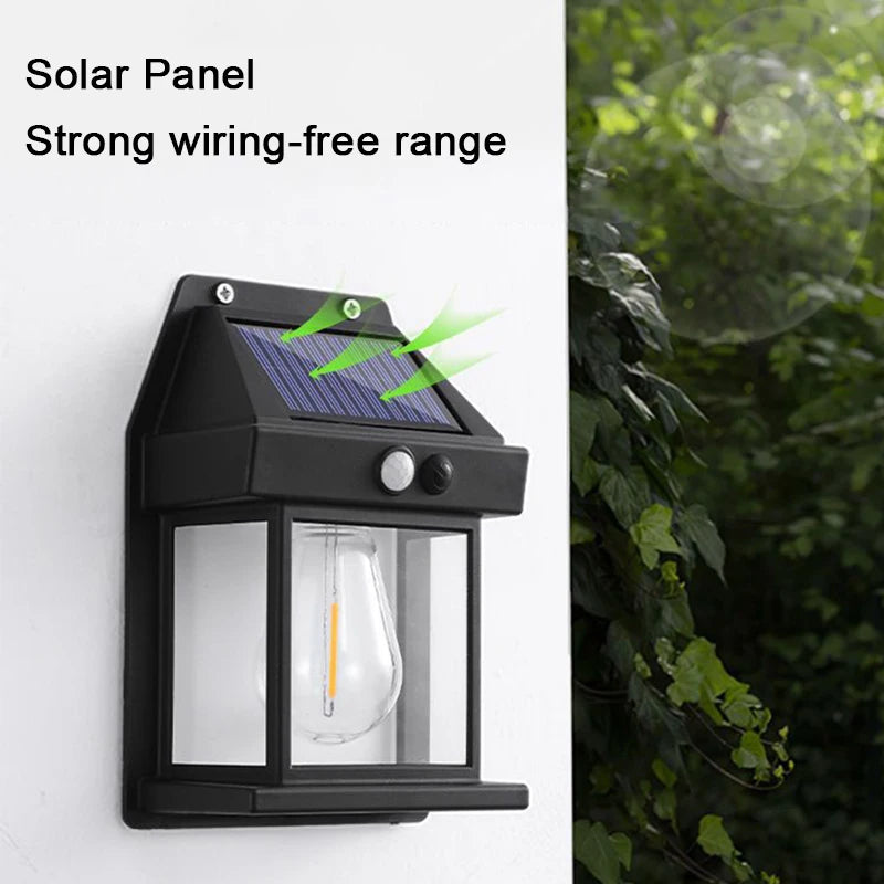 Solar Outdoor Wall Lamp - Human Body Induction, IP65 Waterproof for Home, Villa & Balcony Decor