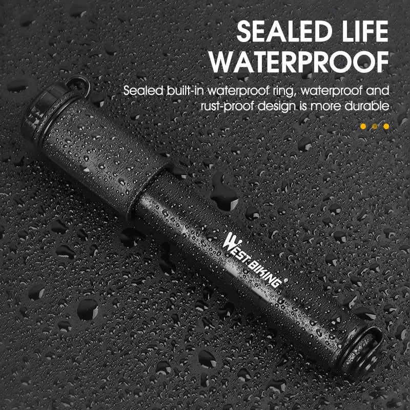 WEST BIKING Mini Bicycle Pump – Portable 100PSI Aluminum Alloy Hand Pump for Schrader & Presta Valves, MTB & Road Bikes