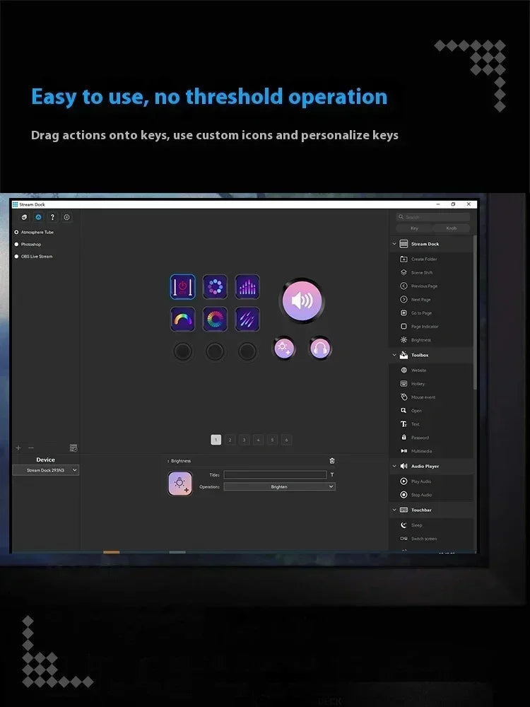 Mirabox N3 Streamdeck Keypad — Mini Customizable Macro Keyboard with Screen & Knob for Desktop