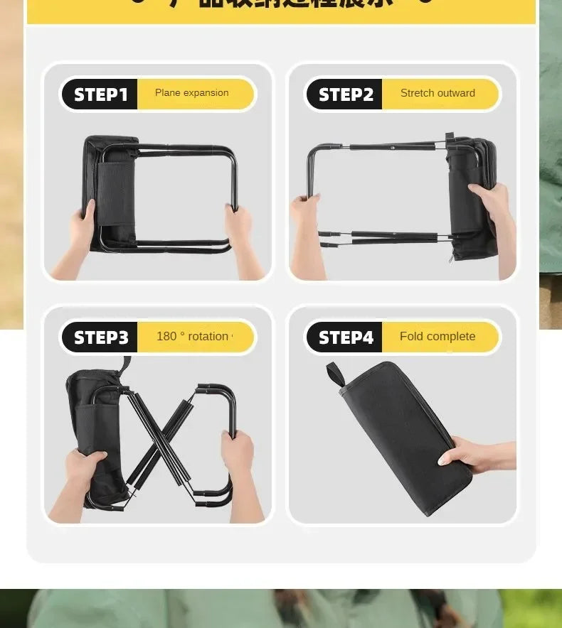 Portable Multifunctional Outdoor Picnic Camping Folding Chair – Ultra-Light Fishing Stool, Travel Stool & Accessories