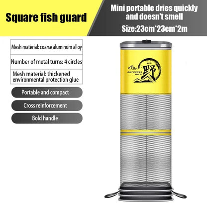 Collapsible Large Capacity Fishing Net – 150/200/250/300cm Portable Nylon Bait Storage Cage for Outdoor Fishing