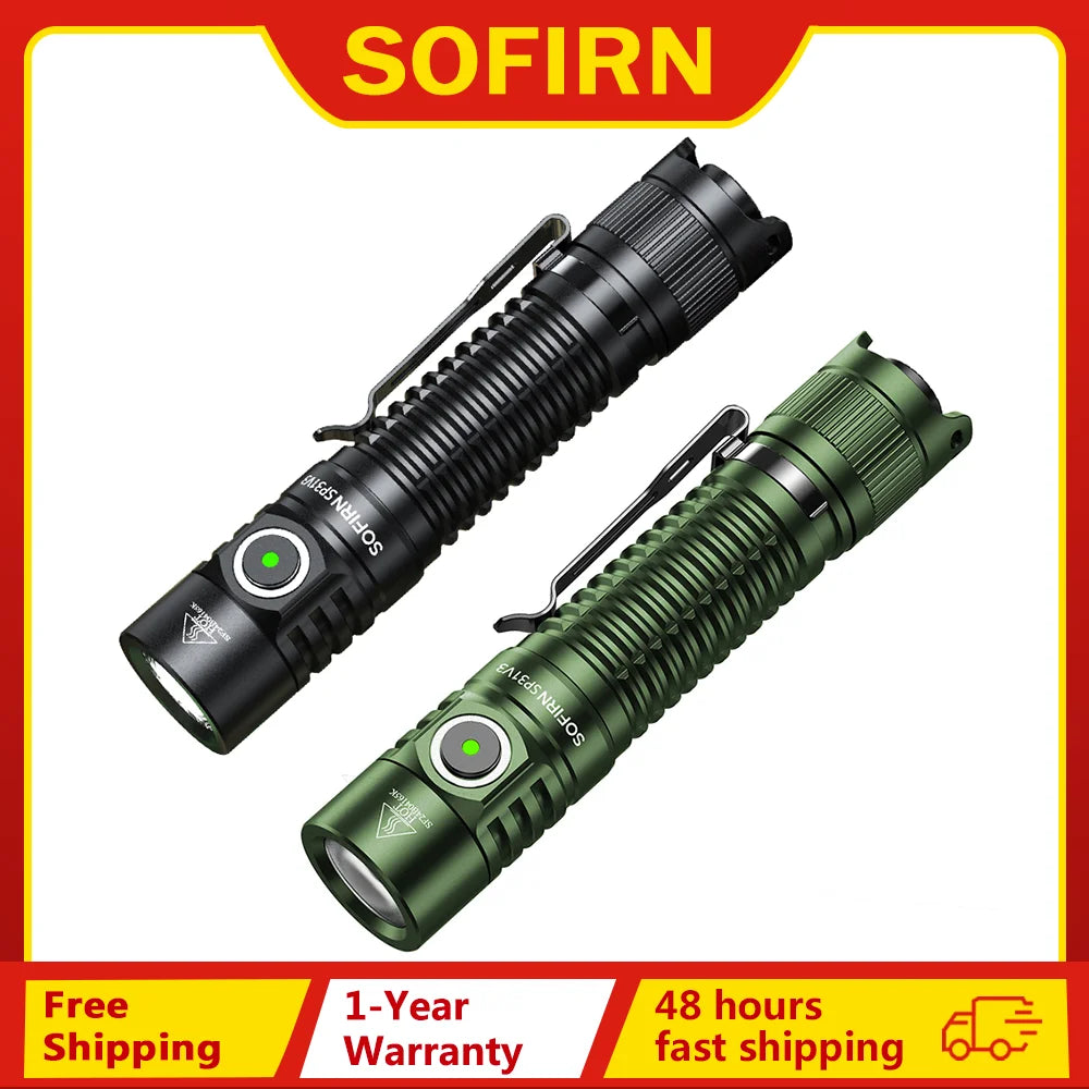 Sofirn SP31 V3.0 Tactical LED Flashlight — 2000LM SST40/519A USB-C Rechargeable 18650 Torch with Dual Switch