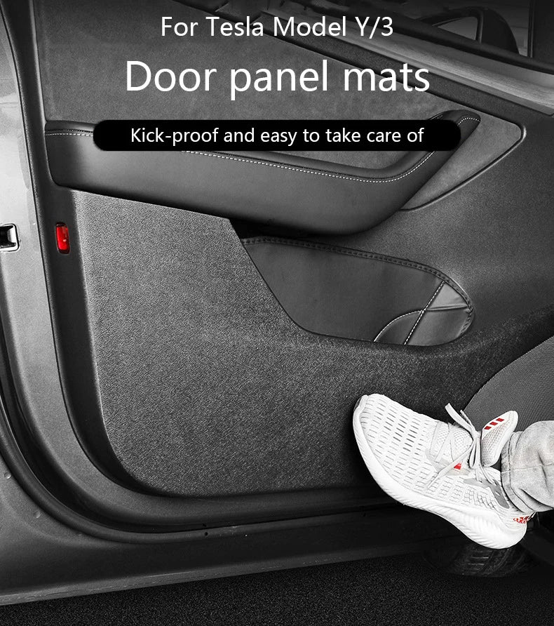 Tesla Model Y/3 2021-2023 Door Anti-Kick Protective Sticker – Soil-Proof & Anti-Scratch Side Door Mat Protector