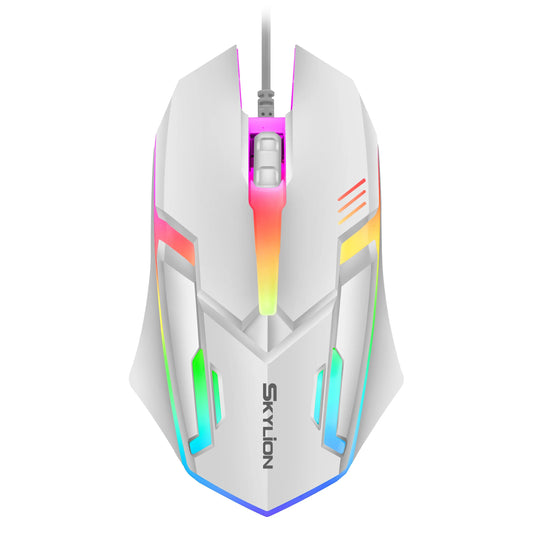 SKYLION F1 Wired Mouse: 3 Keys, Colorful Lighting, Gaming & Office Compatible with Microsoft Windows and Apple iOS Systems