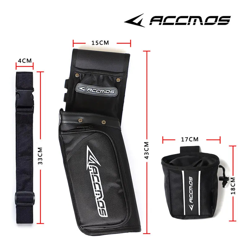 ACCMOS Right/Left Hand Arrow Quiver – Recurve & Compound Bow Holder for Hunting & Shooting
