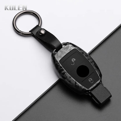 ABS Carbon Fiber Car Key Case Cover – Compatible with Mercedes Benz W204/W205/W212/W213/W176/W177/W219 A/B/C/E/S/GLC/CLA/AMG Fob