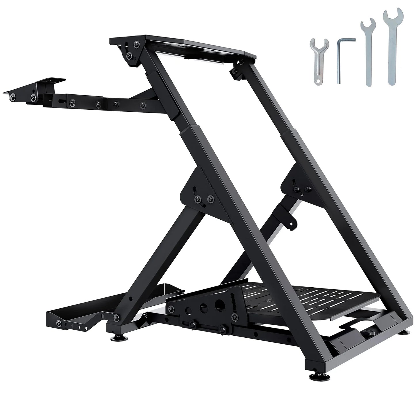 SucceBuy Foldable Racing Wheel Stand — Height Adjustable Universal Base for Logitech & Thrustmaster Wheels