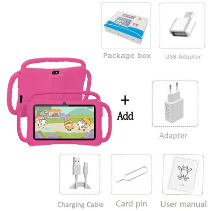 2024 New 5G WiFi Children's Tablet – 4GB RAM, 64GB ROM, Quad-Core, Dual Camera, 4000mAh, Android 13, Portable Mini Tablet