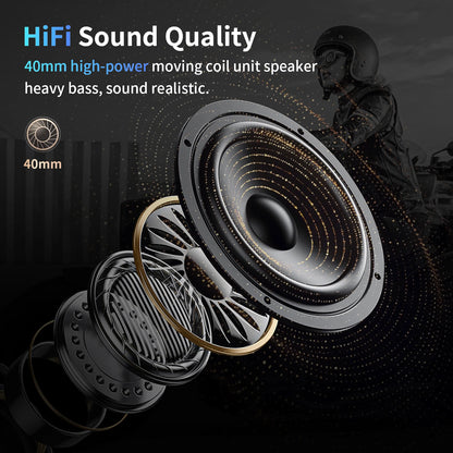 Fodsports FX-S Bluetooth Motorcycle Intercom — Wireless Helmet Headset with 1000M Range, BT5.4