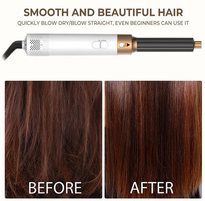 Professional 5-in-1 Air Hair Styler – Low Noise Hair Curling, Straightening & Drying with 1000W Hot Air Brushes