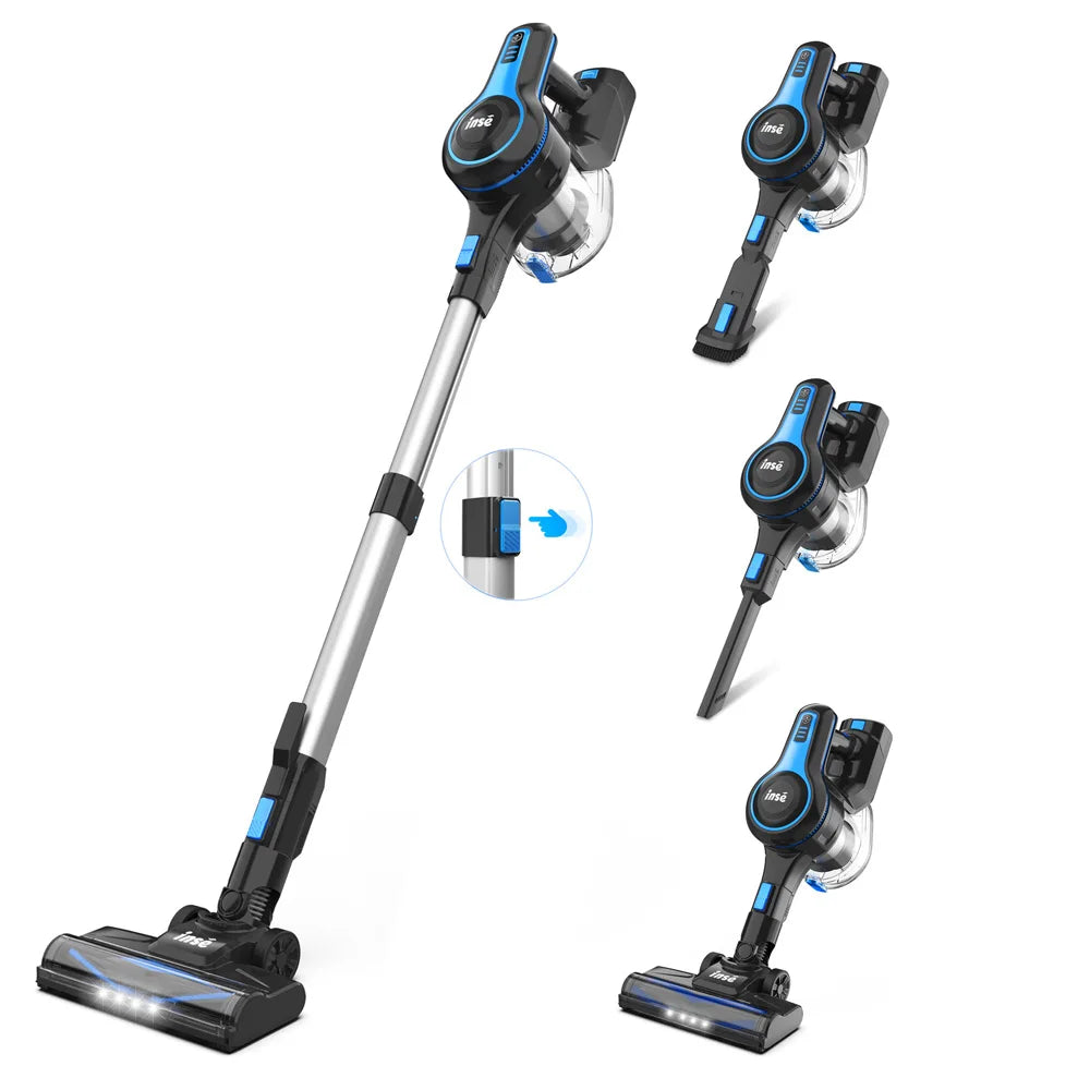 INSE Cordless Vacuum Cleaner - 6 in 1, 20Kpa Suction, Lightweight Stick Vacuum with 2200mAh Rechargeable Battery for Home Cleaning