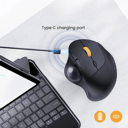 ProtoArc Wireless Trackball Mouse – 2.4G Ergonomic Rollerball, Rechargeable Bluetooth Computer Mouse with 3 Device Connection