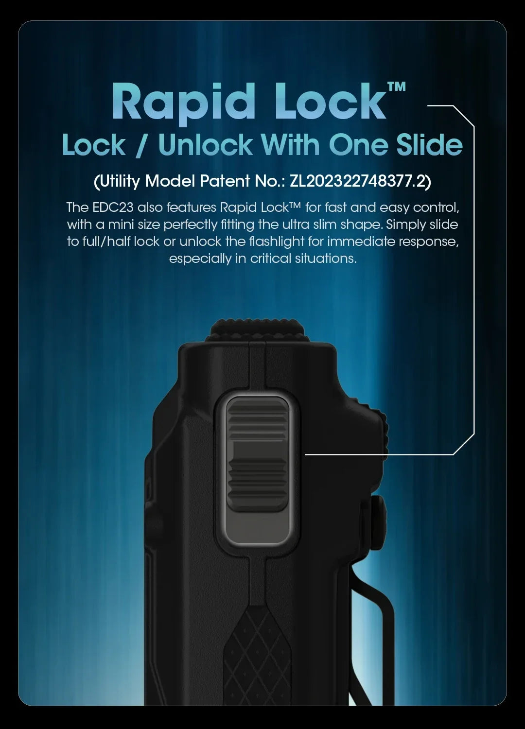 NITECORE EDC23 Tactical Flashlight – 2500LM Portable Emergency Work Light for Camping, Climbing & Outdoor Search