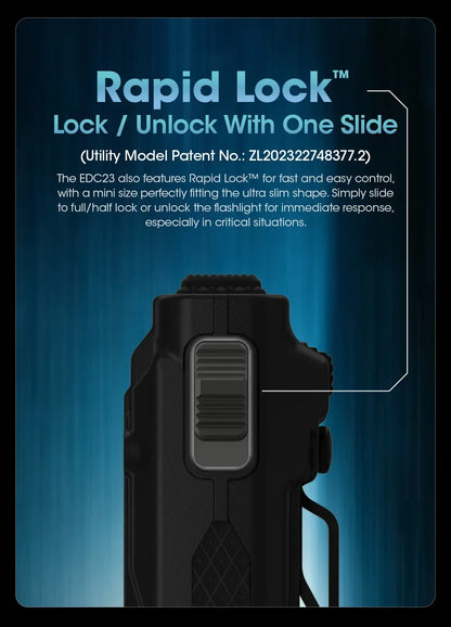 NITECORE EDC23 Tactical Flashlight – 2500LM Portable Emergency Work Light for Camping, Climbing & Outdoor Search