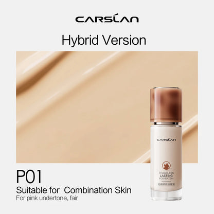 CARSLAN Long-Lasting Moisture Matte Liquid Foundation – Full Coverage Concealer, Whitening & Oil Control Face Base Makeup