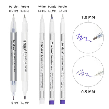 Professional Surgical Sterile Skin Marker Pen – Microblading Tattoo Eyebrow & Lip Marker with Measuring Ruler Set