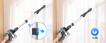 INSE Cordless Vacuum Cleaner - 6 in 1, 20Kpa Suction, Lightweight Stick Vacuum with 2200mAh Rechargeable Battery for Home Cleaning