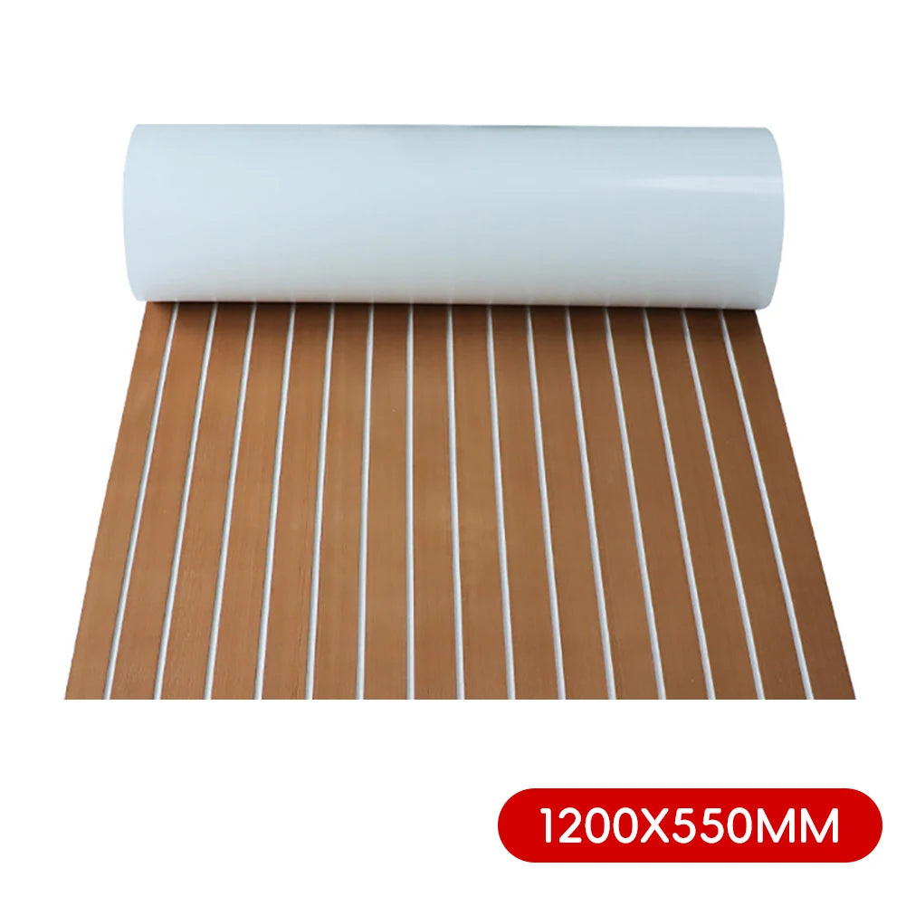 2.4m Self-Adhesive EVA Foam Boat Flooring | Faux Teak Marine Decking Sheet for Yacht, 8 Styles