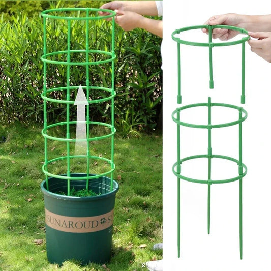 Plastic Plant Support Pile Half Round Stake - Ideal for Climbing Vines & Bonsai - Flower Ring Holder & Rack for Garden Plants
