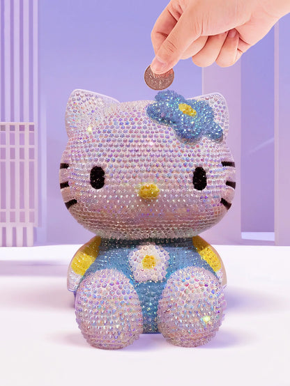 Hot Sale DIY Anime Piggy Bank – Cartoon Melody & Hello Kitty Diamond Stick Figurine Model Gift Statue Doll