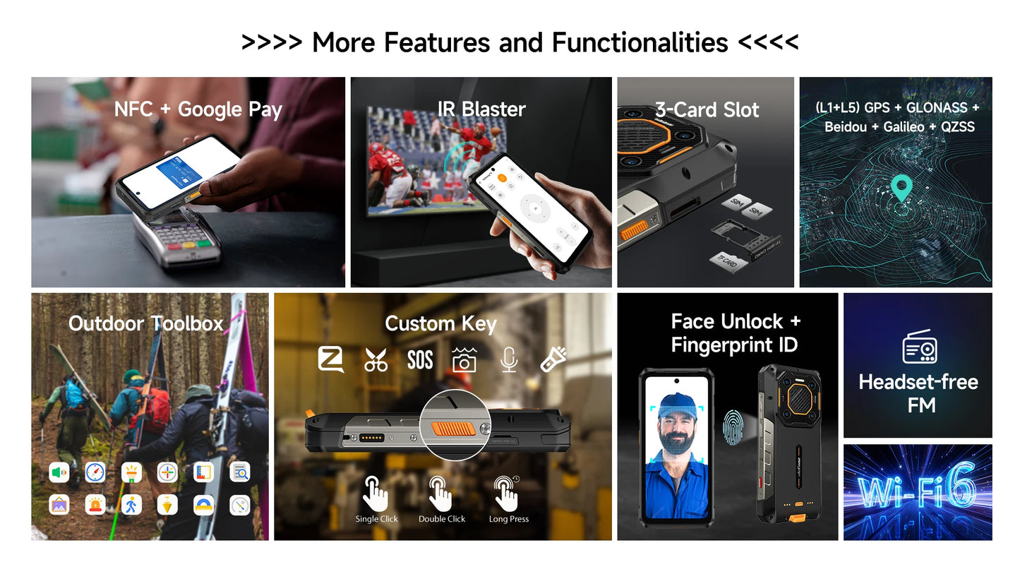 Ulefone Armor 26 Ultra 5G Rugged Waterproof Smartphone - 120W Fast Charging, 15600mAh, 200MP+64MP, 24GB+512GB, NFC