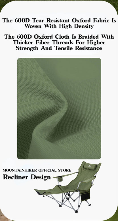 MOUNTAINHIKER 4-Speed Adjustable Folding Lounge Chair – Ultra-Light Portable Camping & Fishing Chair