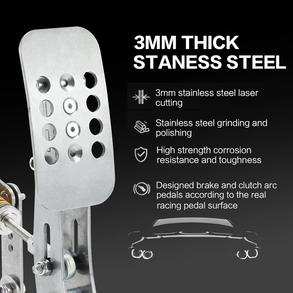 SIMJACK UT Sim Racing Pedals – PC Racing Simulator, Pressure Sensor Load Cell & HE Hydraulic Pedal