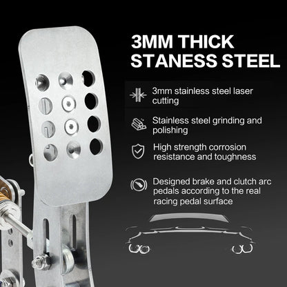 SIMJACK UT Sim Racing Pedals – PC Racing Simulator, Pressure Sensor Load Cell & HE Hydraulic Pedal