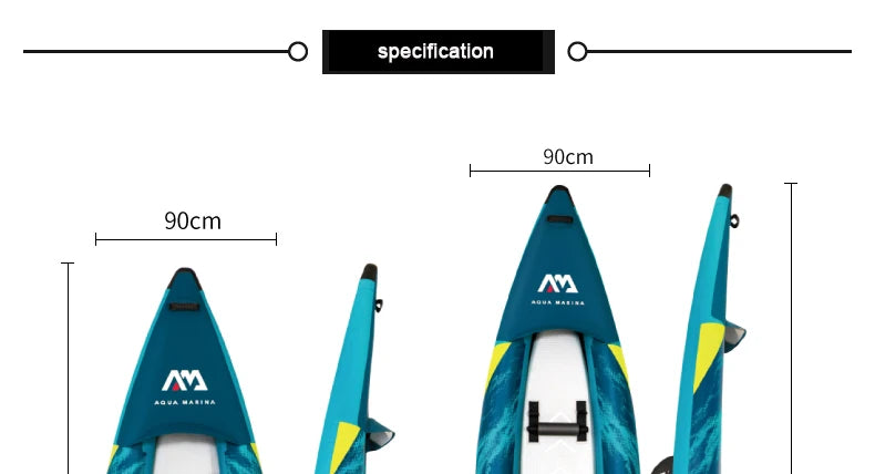 AQUA MARINA STEAM Inflatable Sport Kayak – 1-2 Person PVC Canoe Dinghy ...
