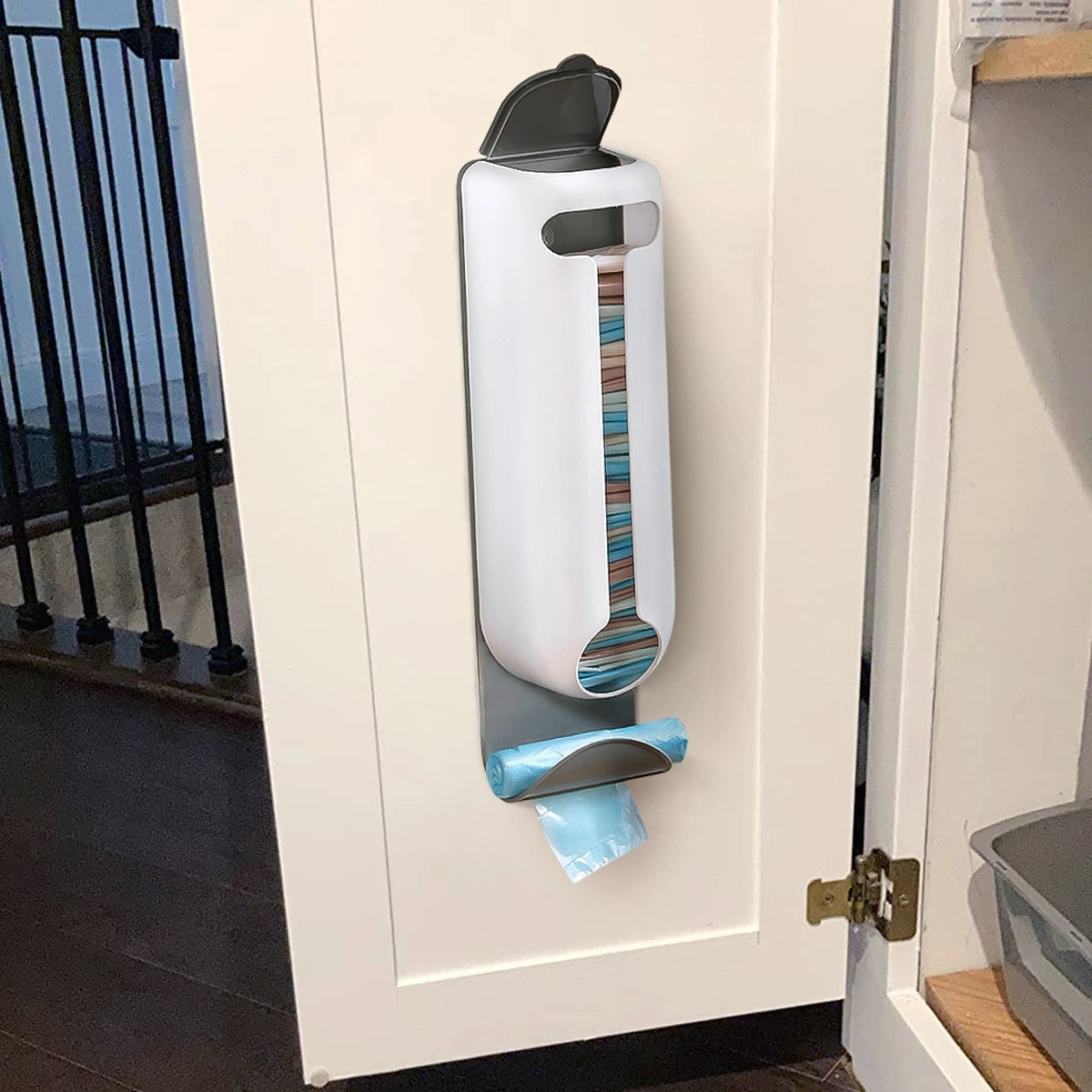 Wall-Mounted Kitchen Grocery Bag Holder - Convenient Plastic Bag Dispenser and Organizer, Space-Saving Old Bags Saver