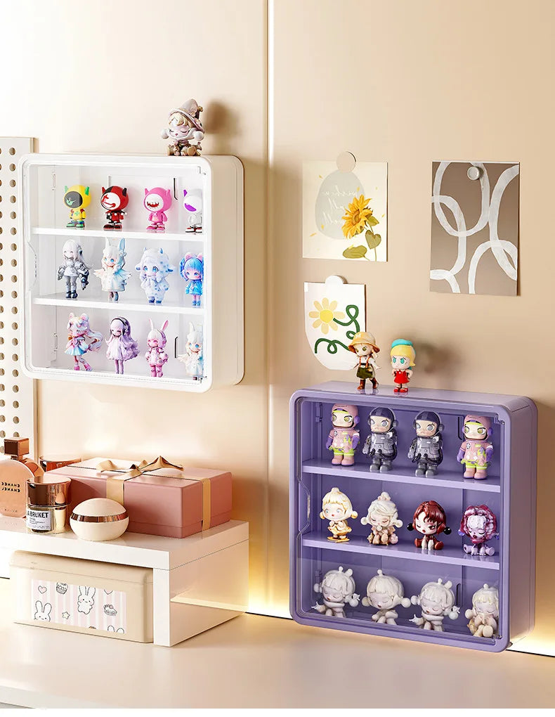 Wall-Mounted Doll Blind Box Storage Rack – Magnetic Suction Figurine D ...