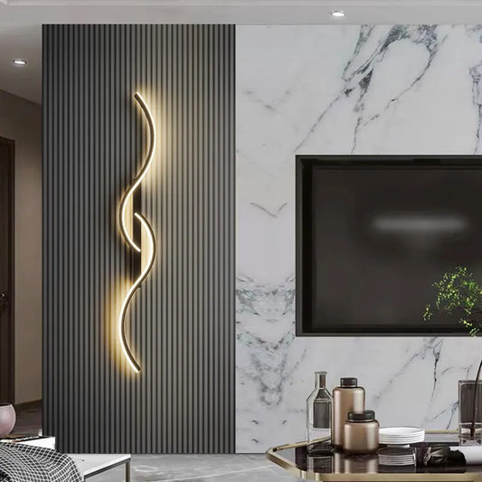Modern LED Wall Lamp - Minimalist Long Strip Light Fixture for Bedroom Bedside & Living Room Indoor Lighting