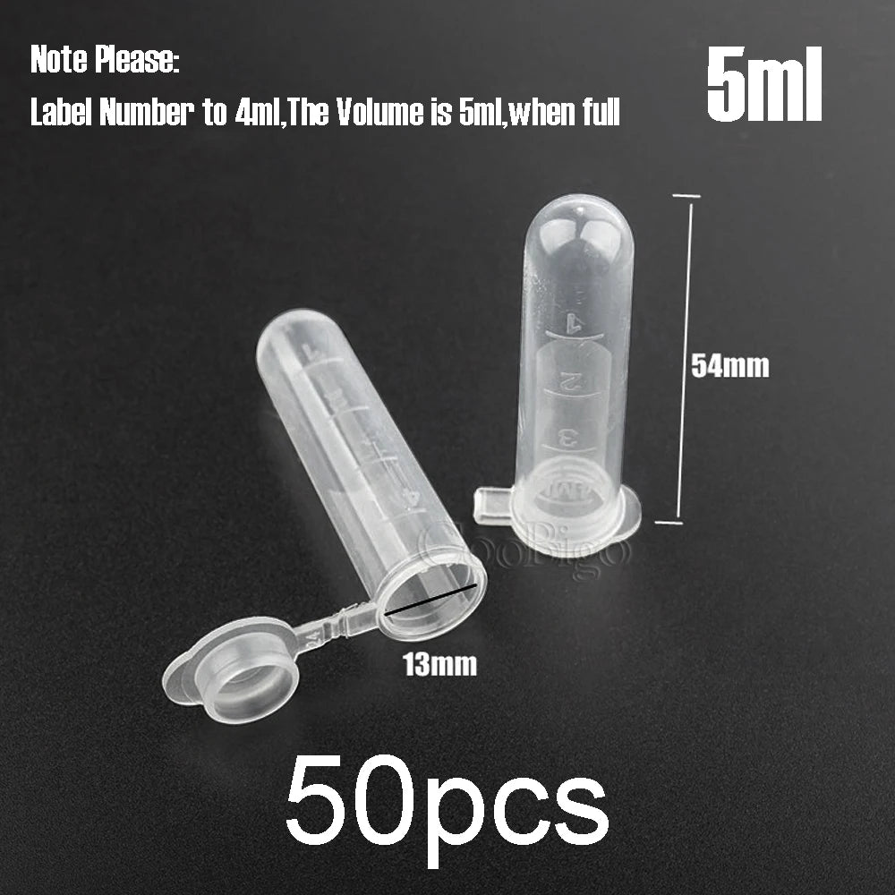 0.2-10ML Plastic Seed Storage Bottles — Transparent Centrifuge Tube Containers with Caps