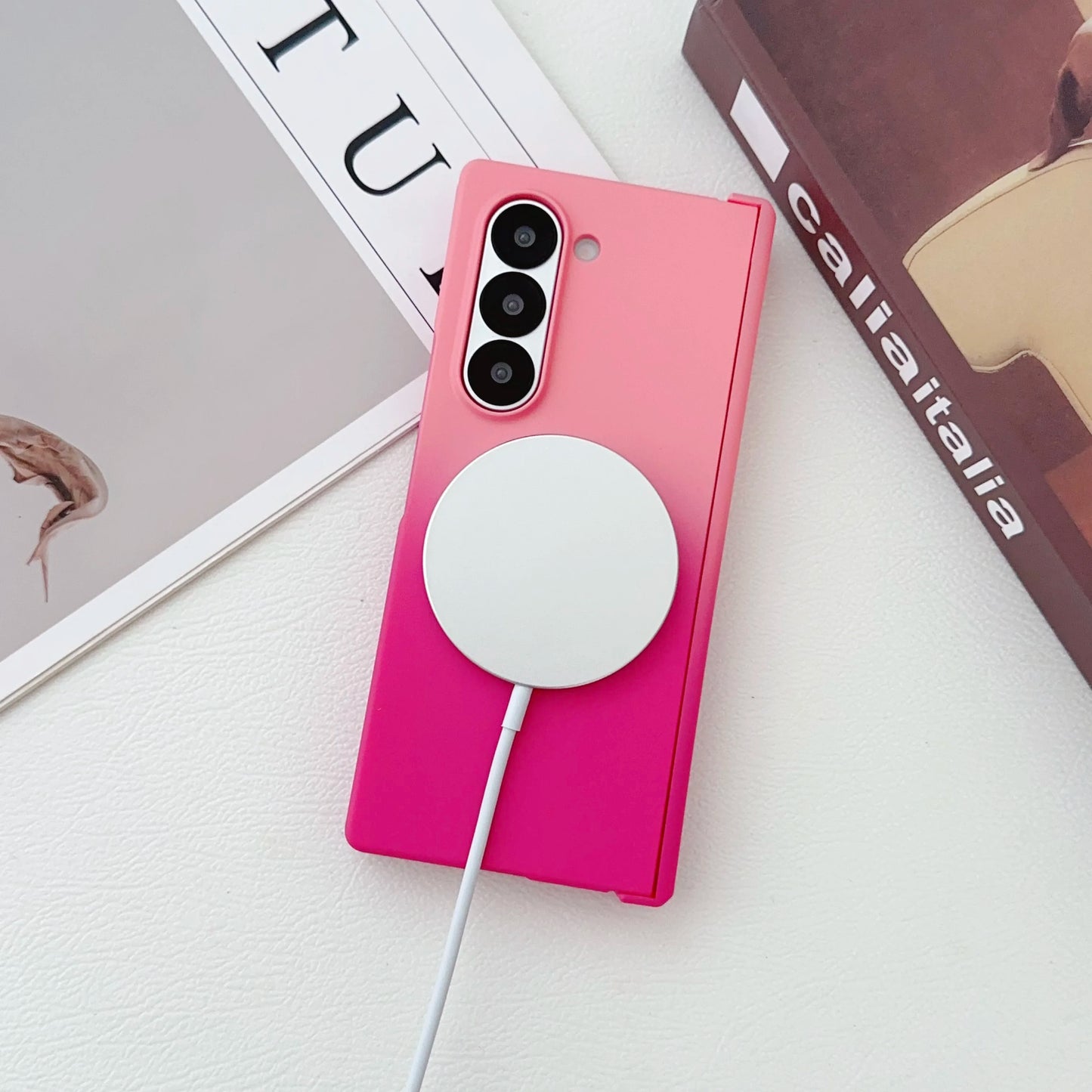 Magnetic Magsafe Wireless Charging Case — Gradient Liquid Silicone Bumper for Samsung Galaxy Z Fold 3-7