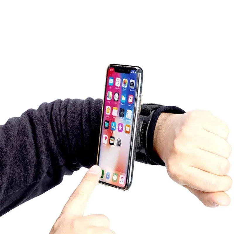 360° Rotatable Wristband Cell Phone Holder – Detachable Armband for Biking, iPhone 15 Pro Max