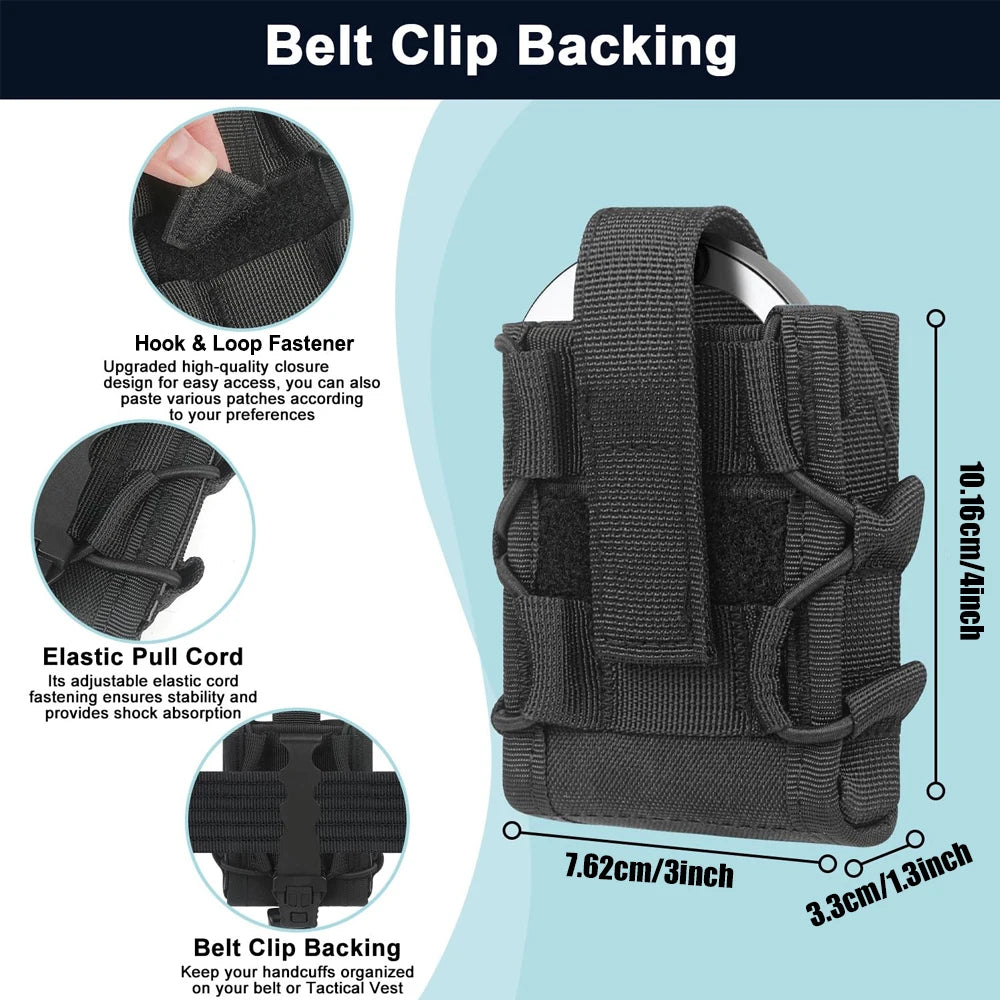 Tactical Handcuff Holder Molle Pouch – Open Top Universal Shackles Cas ...