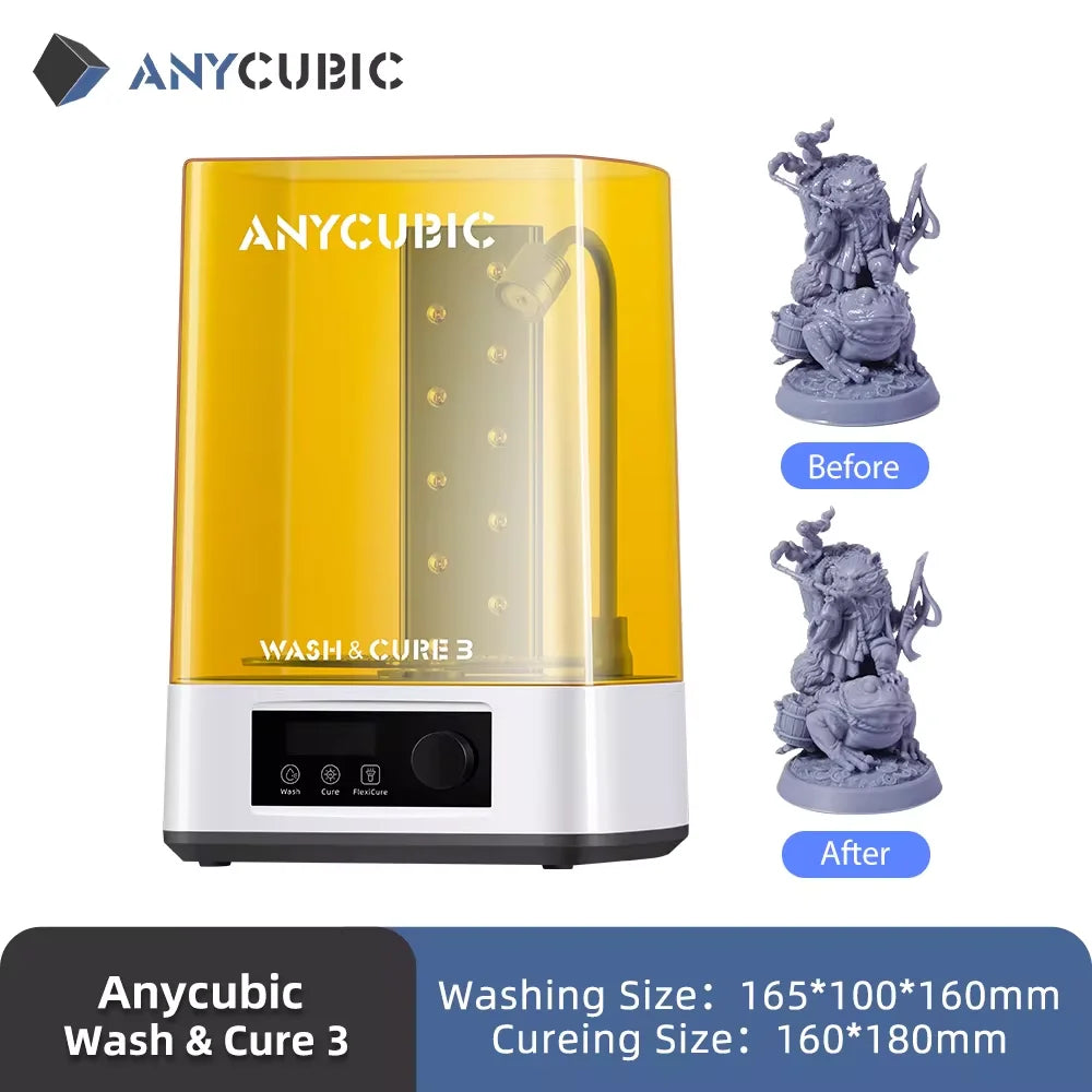 ANYCUBIC Wash & Cure Machine | 3-4L Large Volume for LCD/DLP Resin 3D Printers, Compatible with Photon Mono 2