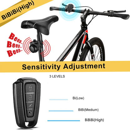 WSDCAM Bicycle Alarm – Waterproof Vibration Alarm with USB Charging & Remote Control, 110 dB Security for Bike & Motorcycle