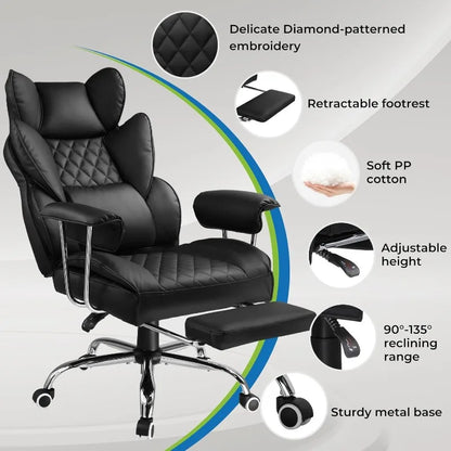 Ergonomic Gaming & Office Chair – Wide Desk Chair with Pocket Spring Lumbar Support