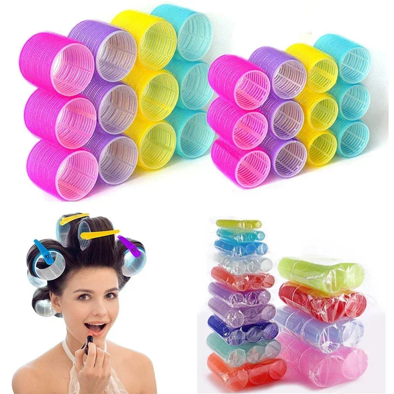 Jumbo Self-Grip Hair Rollers – Heatless Curlers for Salon & Home, Sticky Hair Styling Tools