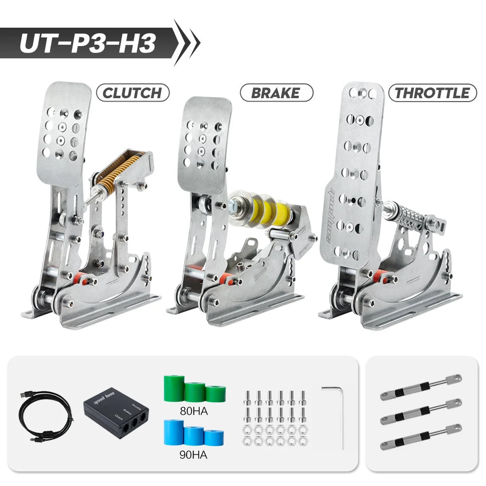 SIMJACK UT Sim Racing Pedals – PC Racing Simulator, Pressure Sensor Load Cell & HE Hydraulic Pedal