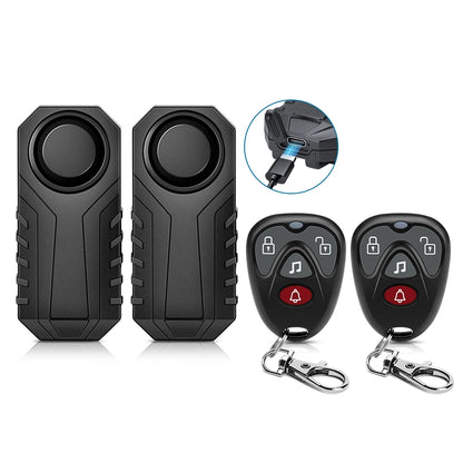 Wsdcam Vibration Bicycle Alarm – USB Rechargeable Anti-Theft Motorcycle Bike Alarm 113 dB Waterproof with Remote Control