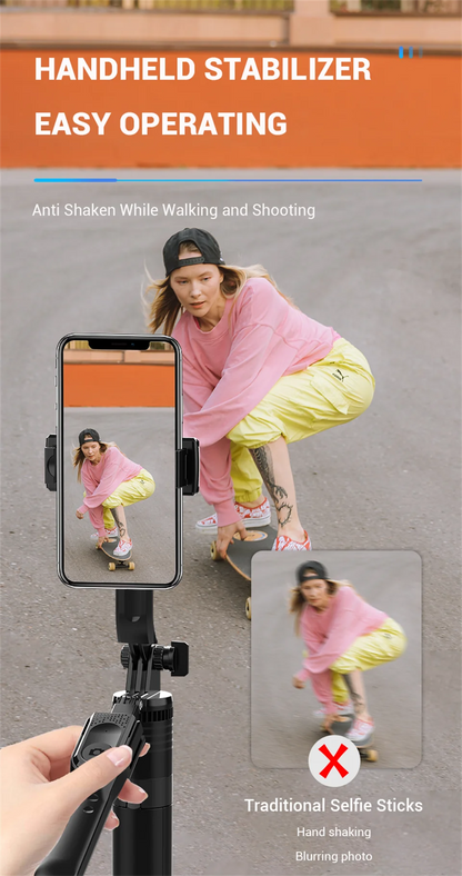 FANGTUOSI 1750mm Wireless Selfie Stick Tripod – Foldable Monopod with LED Light for Smartphones, Steady Live Shooting