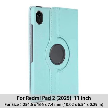 Redmi Pad 2 11″ 2025 Case — PU 360° Rotating Stand with Sleep/Wake Function Cover