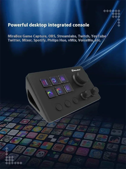 Mirabox N3 Streamdeck Keypad — Mini Customizable Macro Keyboard with Screen & Knob for Desktop